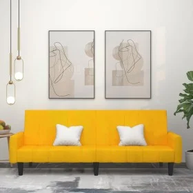 Sofá cama de 2 plazas terciopelo amarillo de , Sofás - Ref: Foro24-375781, Precio: 268,91 €, Descuento: %