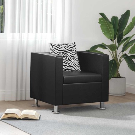 Sillón de cuero sintético negro en Sillones | Comprar online en Foru.es