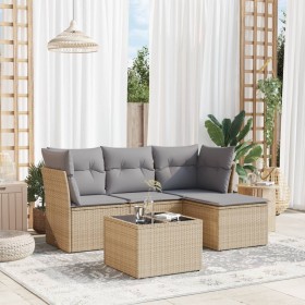 Juego de sofás jardín con cojines 5 pzas ratán sintético beige de , Conjuntos de jardín - Ref: Foro24-3217549, Precio: 279,03...