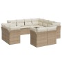Set de sofás de jardín 11pzas con cojines ratán sintético beige de , Conjuntos de jardín - Ref: Foro24-3218508, Precio: 839,7...