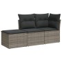 Set de sofá de jardín 3 pzas y cojines ratán sintético gris de , Conjuntos de jardín - Ref: Foro24-3217470, Precio: 169,58 €,...
