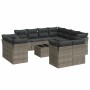 Set de sofás de jardín 12 pzas con cojines ratán sintético gris de , Conjuntos de jardín - Ref: Foro24-3218520, Precio: 778,0...