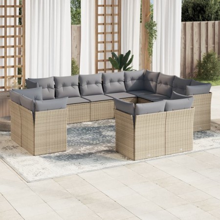 Set de sofás de jardín 12 pzas y cojines ratán sintético marrón de , Conjuntos de jardín - Ref: Foro24-3218529, Precio: 781,4...