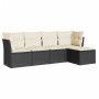 Set de muebles de jardín 5 pzas y cojines ratán sintético negro de , Conjuntos de jardín - Ref: Foro24-3217556, Precio: 268,1...