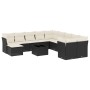 Set de sofás de jardín 12 piezas cojines ratán sintético negro de , Conjuntos de jardín - Ref: Foro24-3250455, Precio: 728,04...
