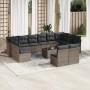 Set sofás de jardín con cojines 13 piezas ratán sintético gris de , Conjuntos de jardín - Ref: Foro24-3218380, Precio: 706,36...