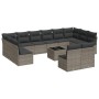 Set sofás de jardín con cojines 13 piezas ratán sintético gris de , Conjuntos de jardín - Ref: Foro24-3218380, Precio: 706,36...