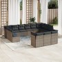 Set sofás de jardín con cojines 13 piezas ratán sintético gris de , Conjuntos de jardín - Ref: Foro24-3218450, Precio: 776,83...