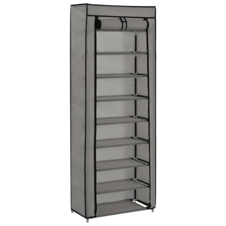 Mueble zapatero de tela con funda gris 57x29x162 cm de vidaXL, Zapateros y organizadores de calzado - Ref: Foro24-282432, Pre...
