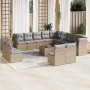 Set sofás de jardín 14 pzas con cojines ratán sintético beige de , Conjuntos de jardín - Ref: Foro24-3218499, Precio: 882,48 ...