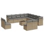 Set sofás de jardín 14 pzas con cojines ratán sintético beige de , Conjuntos de jardín - Ref: Foro24-3218499, Precio: 882,48 ...