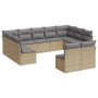 Set de sofás de jardín 11pzas con cojines ratán sintético beige de , Conjuntos de jardín - Ref: Foro24-3218349, Precio: 591,8...