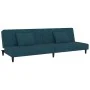 Sofá cama de 2 plazas con dos almohadas terciopelo azul de , Sofás - Ref: Foro24-375909, Precio: 246,01 €, Descuento: %