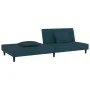 Sofá cama de 2 plazas con dos almohadas terciopelo azul de , Sofás - Ref: Foro24-375909, Precio: 246,01 €, Descuento: %