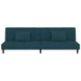 Sofá cama de 2 plazas con dos almohadas terciopelo azul de , Sofás - Ref: Foro24-375909, Precio: 246,01 €, Descuento: %
