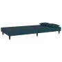 Sofá cama de 2 plazas con dos almohadas terciopelo azul de , Sofás - Ref: Foro24-375909, Precio: 246,01 €, Descuento: %