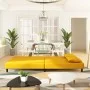 Sofá cama de 2 plazas con dos almohadas terciopelo amarillo de , Sofás - Ref: Foro24-375916, Precio: 253,18 €, Descuento: %