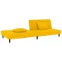Sofá cama de 2 plazas con dos almohadas terciopelo amarillo de , Sofás - Ref: Foro24-375916, Precio: 253,18 €, Descuento: %