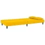 Sofá cama de 2 plazas con dos almohadas terciopelo amarillo de , Sofás - Ref: Foro24-375916, Precio: 253,18 €, Descuento: %