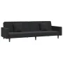 Sofá cama de 2 plazas con dos almohadas terciopelo negro de , Sofás - Ref: Foro24-375923, Precio: 264,20 €, Descuento: %