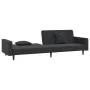Sofá cama de 2 plazas con dos almohadas terciopelo negro de , Sofás - Ref: Foro24-375923, Precio: 264,20 €, Descuento: %