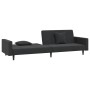 Sofá cama de 2 plazas con dos almohadas terciopelo negro de , Sofás - Ref: Foro24-375923, Precio: 270,12 €, Descuento: %