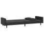 Sofá cama de 2 plazas con dos almohadas terciopelo negro de , Sofás - Ref: Foro24-375923, Precio: 264,20 €, Descuento: %