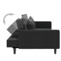 Sofá cama de 2 plazas con dos almohadas terciopelo negro de , Sofás - Ref: Foro24-375923, Precio: 264,20 €, Descuento: %