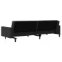 Sofá cama de 2 plazas con dos almohadas terciopelo negro de , Sofás - Ref: Foro24-375923, Precio: 264,20 €, Descuento: %