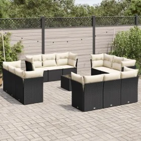 Set de sofás de jardín y cojines 13 pzas ratán sintético negro de , Conjuntos de jardín - Ref: Foro24-3217336, Precio: 849,06...