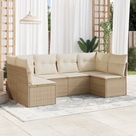 Juego de sofás jardín con cojines 6 pzas ratán sintético beige de , Conjuntos de jardín - Ref: Foro24-3217388, Precio: 384,08...