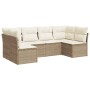 Juego de sofás jardín con cojines 6 pzas ratán sintético beige de , Conjuntos de jardín - Ref: Foro24-3217388, Precio: 384,08...
