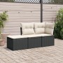 Set de sofás de jardín con cojines 3 pzas ratán sintético negro de , Conjuntos de jardín - Ref: Foro24-3217466, Precio: 161,1...