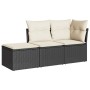 Set de sofás de jardín con cojines 3 pzas ratán sintético negro de , Conjuntos de jardín - Ref: Foro24-3217466, Precio: 161,1...