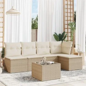 Juego de sofás jardín con cojines 6 pzas ratán sintético beige de , Conjuntos de jardín - Ref: Foro24-3217528, Precio: 353,89...