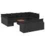 Set sofás de jardín 14 pzas con cojines ratán sintético negro de , Sofás modulares de exterior - Ref: Foro24-3224361, Precio:...