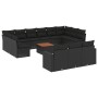 Set sofás de jardín 14 pzas con cojines ratán sintético negro de , Sofás modulares de exterior - Ref: Foro24-3224361, Precio:...