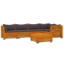 Muebles de jardín 6 piezas con cojines madera maciza de acacia de , Conjuntos de jardín - Ref: Foro24-3087327, Precio: 888,01...