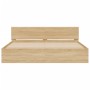 Estructura de cama con cabecero roble Sonoma 200x200 cm de , Camas y somieres - Ref: Foro24-3207457, Precio: 193,41 €, Descue...