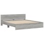 Estructura de cama con cabecero gris Sonoma 200x200 cm de , Camas y somieres - Ref: Foro24-3207460, Precio: 167,27 €, Descuen...