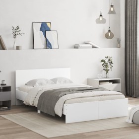 Estructura de cama con cabecero blanca 135x190 cm de , Camas y somieres - Ref: Foro24-3207504, Precio: 167,95 €, Descuento: %