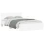 Estructura de cama con cabecero blanca 135x190 cm de , Camas y somieres - Ref: Foro24-3207504, Precio: 167,95 €, Descuento: %