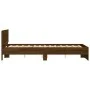 Estructura de cama con cabecero marrón roble 135x190 cm de , Camas y somieres - Ref: Foro24-3207510, Precio: 165,87 €, Descue...