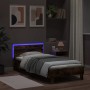 Estructura de cama cabecero luces LED roble ahumado 100x200 cm de , Camas y somieres - Ref: Foro24-838712, Precio: 118,99 €, ...