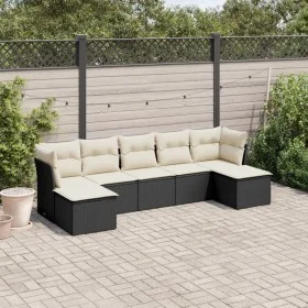 Set de comedor de jardín 7 pzas y cojines ratán sintético negro de , Conjuntos de jardín - Ref: Foro24-3249865, Precio: 391,5...