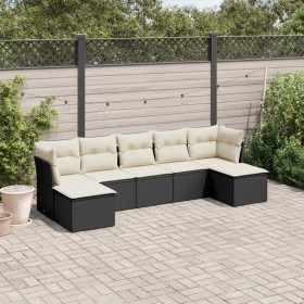 Set de comedor de jardín 7 pzas y cojines ratán sintético negro de , Conjuntos de jardín - Ref: Foro24-3249865, Precio: 389,6...