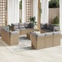 Set sofás de jardín con cojines 13 pzas ratán sintético beige de , Conjuntos de jardín - Ref: Foro24-3217339, Precio: 830,35 ...