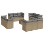 Set sofás de jardín con cojines 13 pzas ratán sintético beige de , Conjuntos de jardín - Ref: Foro24-3217339, Precio: 830,35 ...