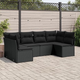 Set de sofás de jardín 6 piezas y cojines ratán sintético negro de , Conjuntos de jardín - Ref: Foro24-3217385, Precio: 368,2...