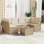 Set sofás de jardín 7 piezas y cojines ratán sintético beige de , Conjuntos de jardín - Ref: Foro24-3217398, Precio: 433,08 €...